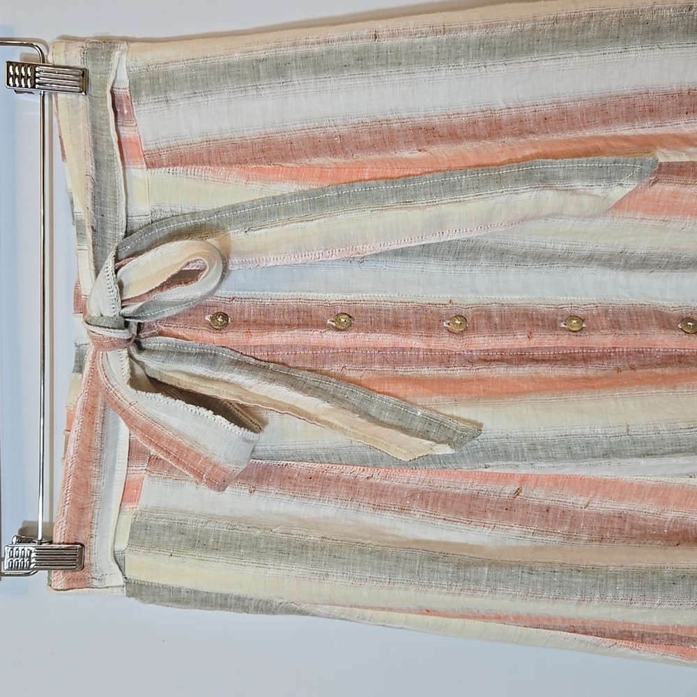 Tregene Anthropologie Linen Belted Midi Maxi Skirt Size‎ XS Coastal - Picture 3 of 16